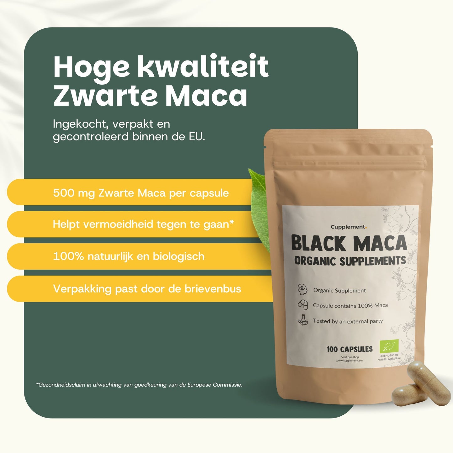 Zwarte Maca Capsules 500 mg Biologisch