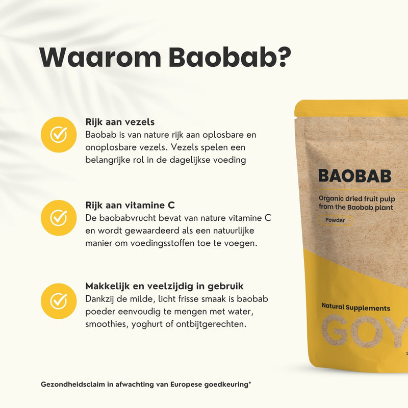 Biologisch Baobab poeder goyu superfood supplement