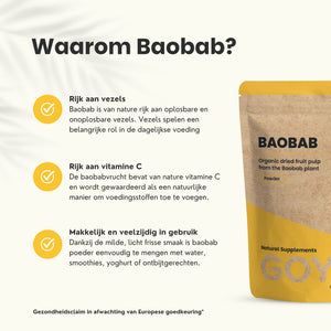 Biologisch Baobab poeder goyu superfood supplement