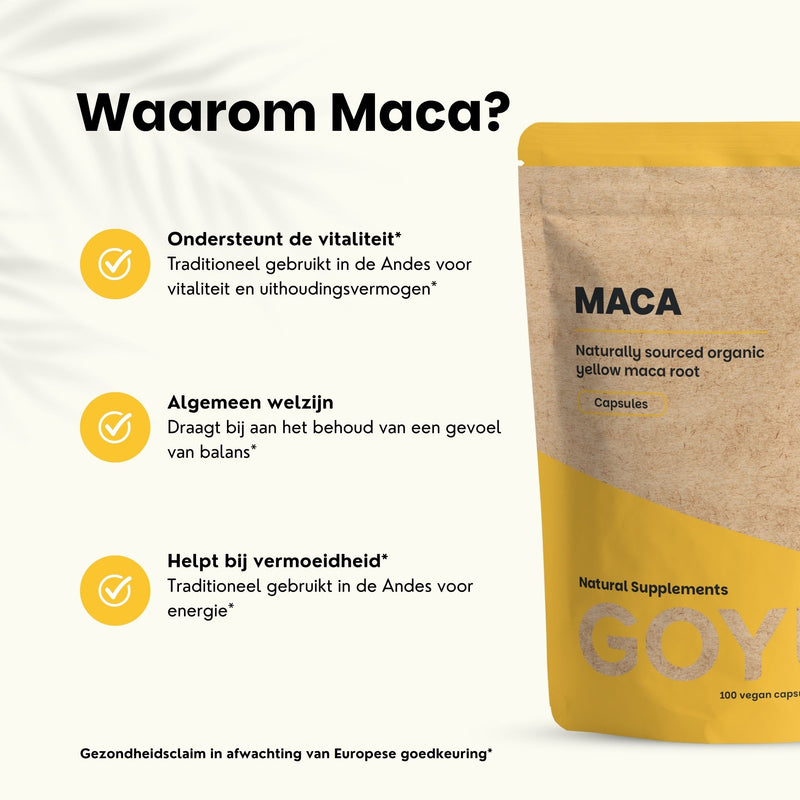 Maca capsules goyu supplement superfood