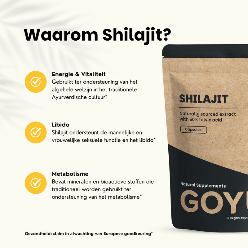 Shilajit extract capsules goyu superfood supplement