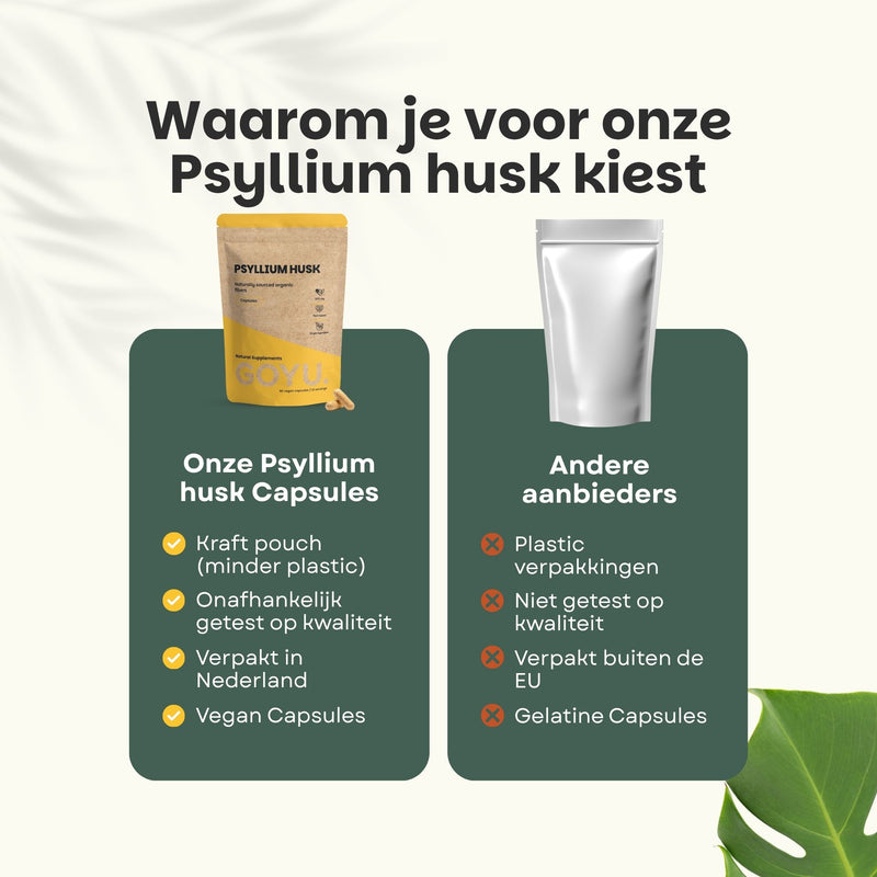 Biologische Psylliumvezels capsules goyu superfood supplement
