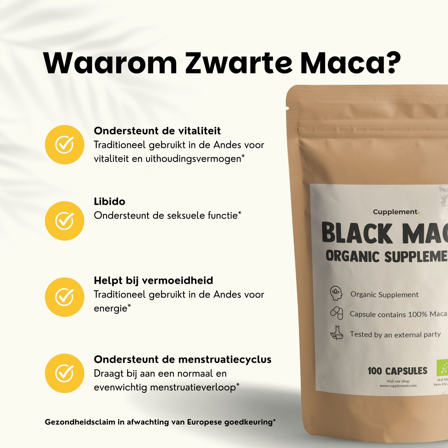 Zwarte Maca Capsules 500 mg Biologisch